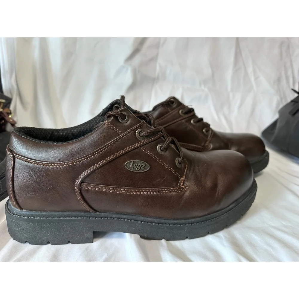 Lugz Oxford Work Shoes Mens 12 Brown Good Slip Resistant MSVYV-245‎